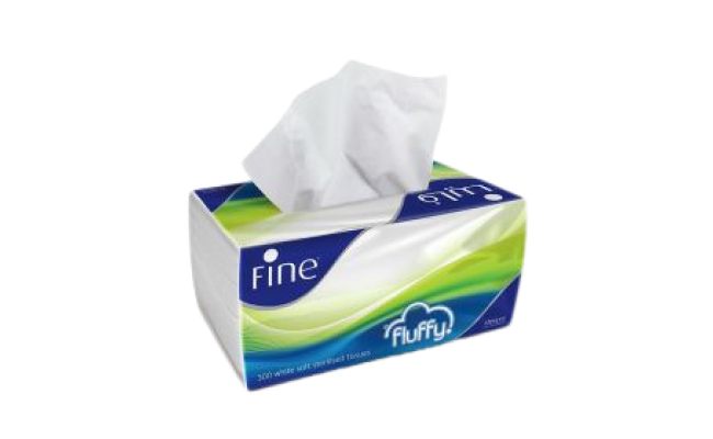 Fine Fluffy Facial Tissue 300 Sheets, 2 Ply